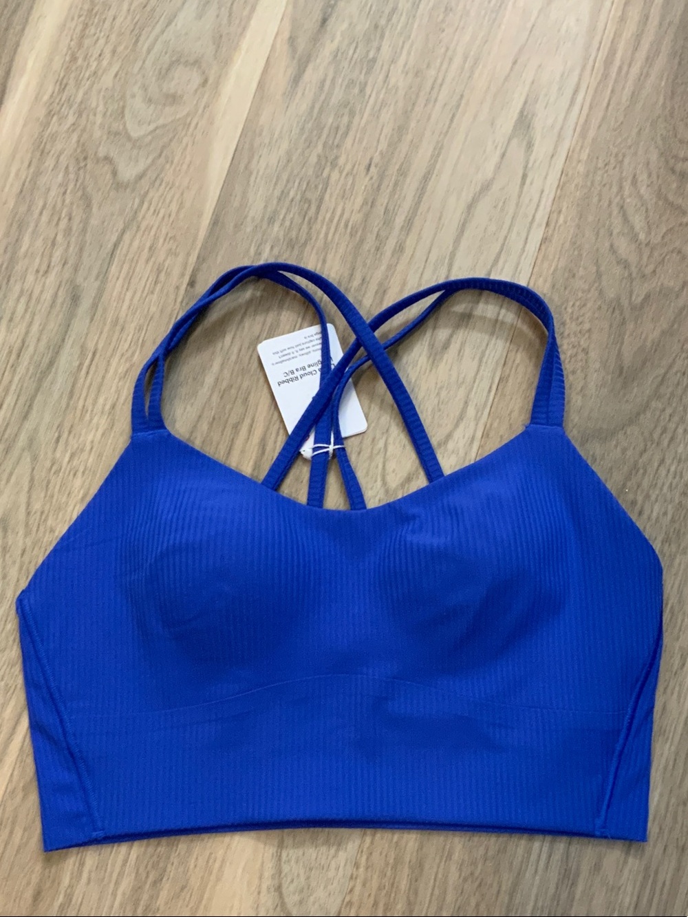 lululemon athletica Beachball Blue Like A Cloud Longline Bra Ribbed